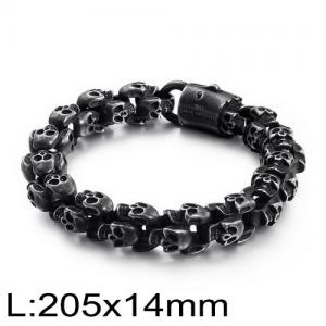 Stainless Skull Bracelet - KB135860-BD