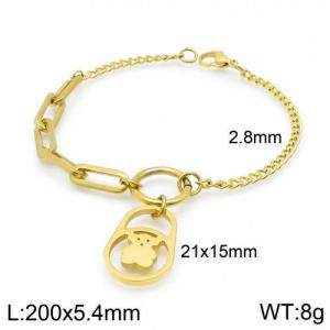 Stainless Steel Gold-plating Bracelet - KB135954-Z