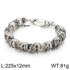 Stainless Skull Bracelet - KB135973-Z