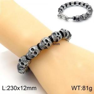 Stainless Skull Bracelet - KB136004-Z