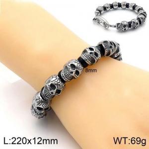 Stainless Skull Bracelet - KB136005-Z