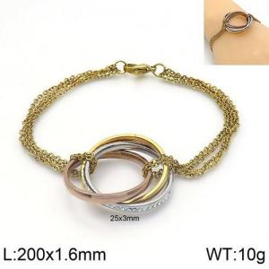 Stainless Steel Gold-plating Bracelet - KB136026-Z
