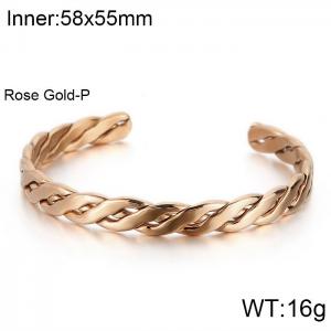 Stainless Steel Rose Gold-plating Bangle - KB136238-KFC