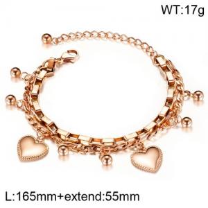 Stainless Steel Rose Gold-plating Bracelet - KB136341-WGTY