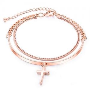 Stainless Steel Rose Gold-plating Bracelet - KB136348-WGTY