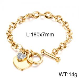 Stainless Steel Gold-plating Bracelet - KB136356-WGTY