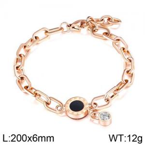 Stainless Steel Rose Gold-plating Bracelet - KB136361-WGTY
