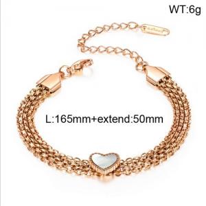 Stainless Steel Rose Gold-plating Bracelet - KB136392-WGTY
