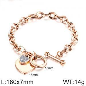 Stainless Steel Rose Gold-plating Bracelet - KB136402-WGTY