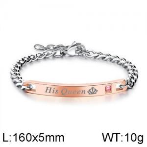 Stainless Steel Rose Gold-plating Bracelet - KB136408-WGTY