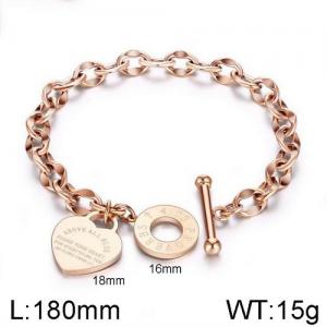 Stainless Steel Rose Gold-plating Bracelet - KB136412-WGTY