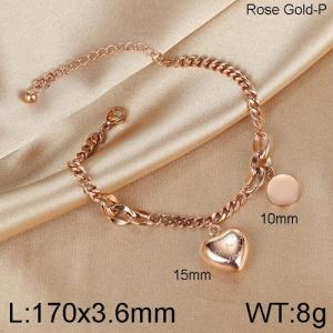 Stainless Steel Rose Gold-plating Bracelet - KB136420-WGTY