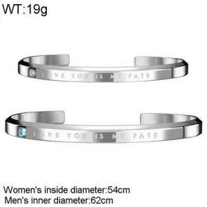 Stainless Steel Lover Bangles - KB136429-WGTY