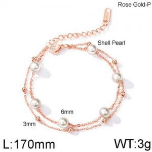 Stainless Steel Rose Gold-plating Bracelet - KB136443-WGTY