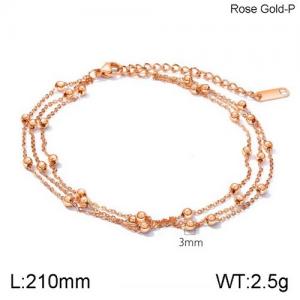 Stainless Steel Rose Gold-plating Bracelet - KB136456-WGTY