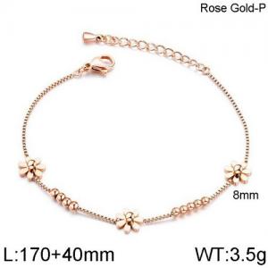 Stainless Steel Rose Gold-plating Bracelet - KB136477-WGTY