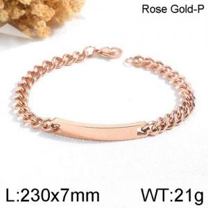 Stainless Steel Rose Gold-plating Bracelet - KB136481-WGTY