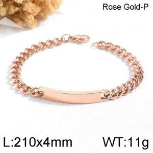 Stainless Steel Rose Gold-plating Bracelet - KB136482-WGTY