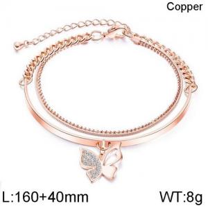 Stainless Steel Rose Gold-plating Bracelet - KB136487-WGTY