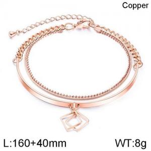 Stainless Steel Rose Gold-plating Bracelet - KB136488-WGTY