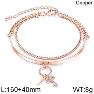 Stainless Steel Rose Gold-plating Bracelet - KB136490-WGTY