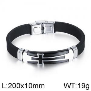 Stainless Steel Rubber Bracelet - KB136494-WGTY