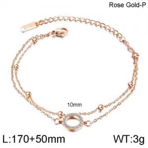 Stainless Steel Rose Gold-plating Bracelet - KB136497-WGTY