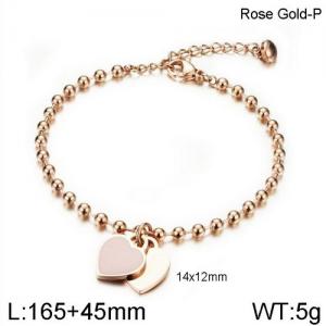 Stainless Steel Rose Gold-plating Bracelet - KB136499-WGTY