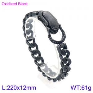 Stainless Steel Oxidized Black Bracelet - KB136592-BDJX