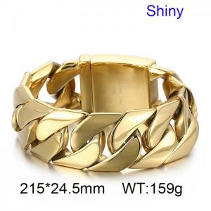 Gold glossy thin style domineering and simple men's cast thick bracelet - KB136716-BD