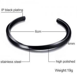Stainless Steel Black-plating Bangle - KB136766-WGSF