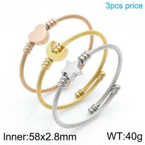 Stainless Steel Wire Bangle - KB136941-YA