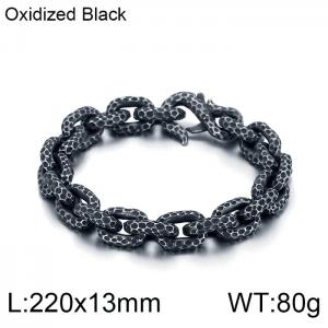 Stainless Steel Oxidized Black Bracelet - KB137021-BDJX