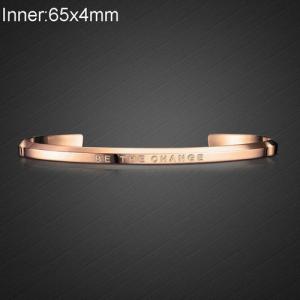 Stainless Steel Rose Gold-plating Bangle - KB137258-WGLA