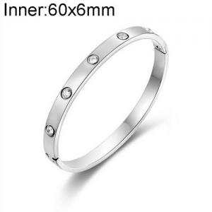 Stainless Steel Stone Bangle - KB137321-WGLA