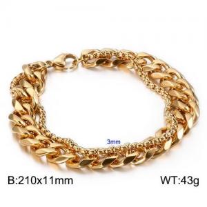 Stainless Steel Gold-plating Bracelet - KB137329-Z
