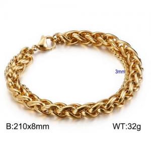 Stainless Steel Gold-plating Bracelet - KB137333-Z