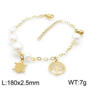 Stainless Steel Gold-plating Bracelet - KB138075-DL