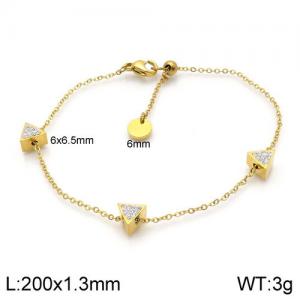 Stainless Steel Stone Bracelet - KB138250-GC