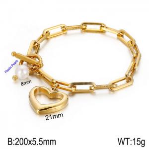 Stainless Steel Gold-plating Bracelet - KB138407-Z