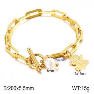 Stainless Steel Gold-plating Bracelet - KB138413-Z