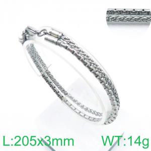 Fashion Double Chains Stainless Steel Bracelets Bangles Men's Jewelry - KB138442-Z