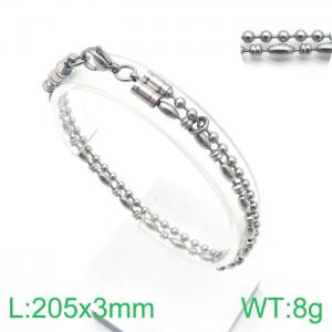 Fashion Bead Chain Stainless Steel Bracelets Bangles Men's Jewelry - KB138443-Z