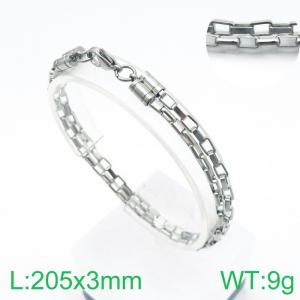Minimalist Long Link Chain Stainless Steel Bracelets Men and Women Bangle - KB138445-Z