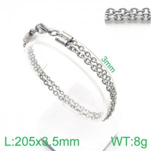 European and American Double Chains Stainless Steel Bracelets Men and Women Bangle - KB138447-Z