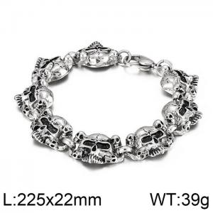 Stainless Skull Bracelet - KB13852-D