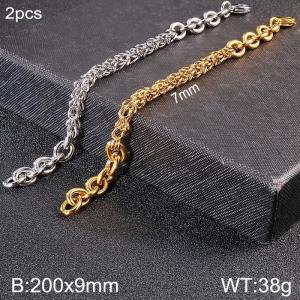 Stainless Steel Gold-plating Bracelet - KB138689-Z