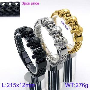 Stainless Skull Bracelet - KB138749-KFC