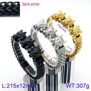 Stainless Steel Gold-plating Bracelet - KB138753-KFC