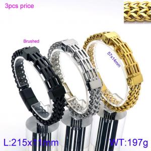 Stainless Steel Gold-plating Bracelet - KB138785-KFC